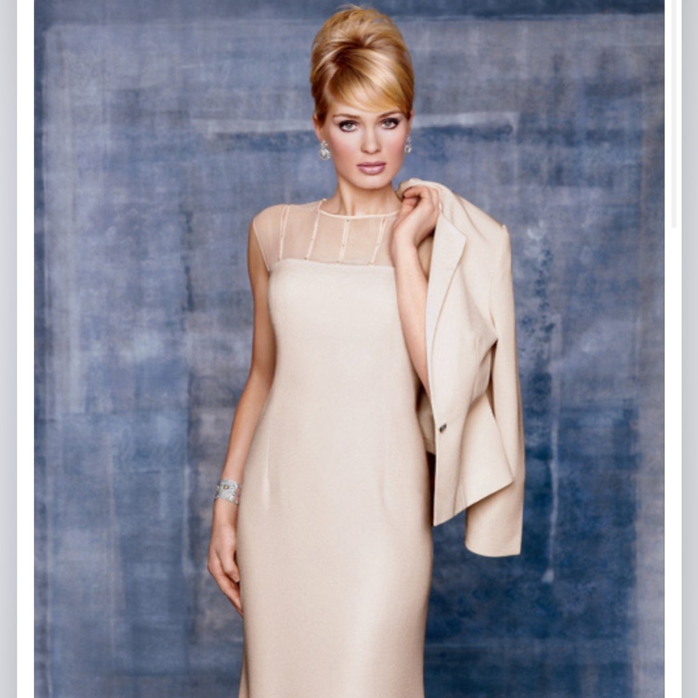 Daymor Couture Alexander by Daymor - 2105 Classy Beaded Sheer Yoke Sheath Gown